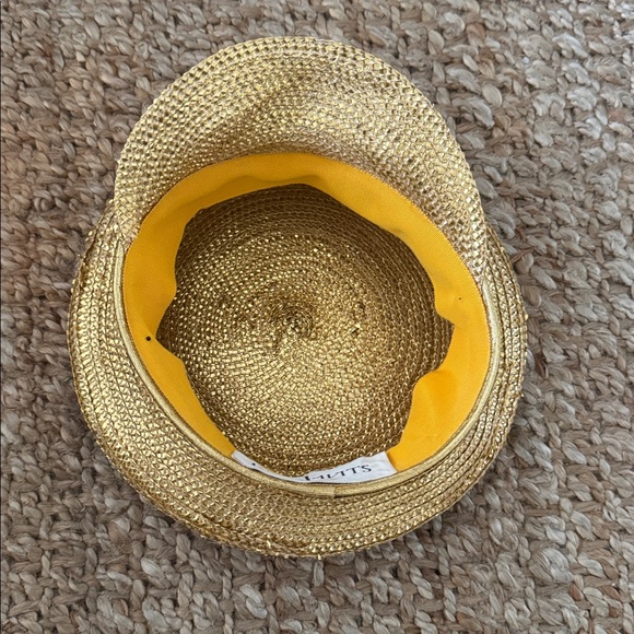 Rare Vintage gold military Eric Javits straw Hat main image 9